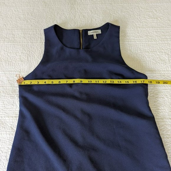 Monteau Navy Sleeveless Dress with Scalloped Hem - Size Medium - Picture 8 of 9
